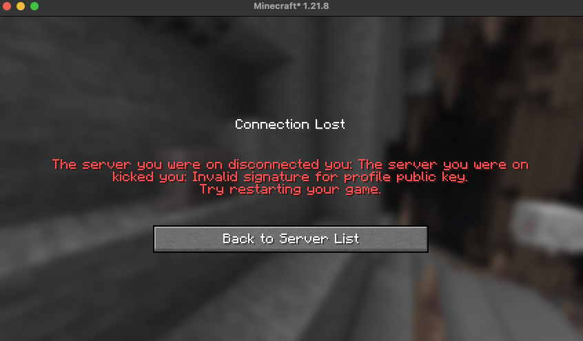 Connect authentication error